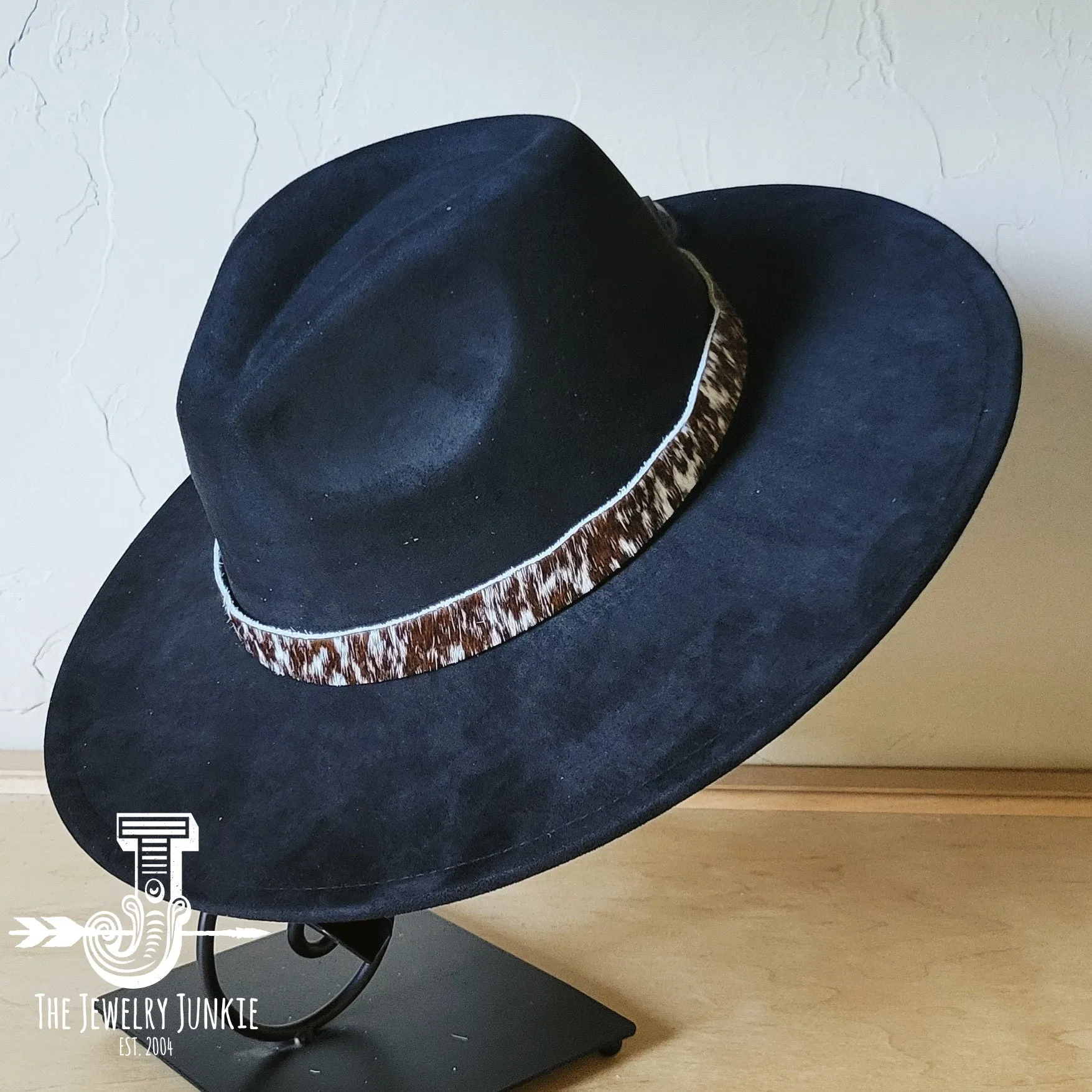 Spotted Hide Western Leather Band w/ Choice of Boho Hat 985k