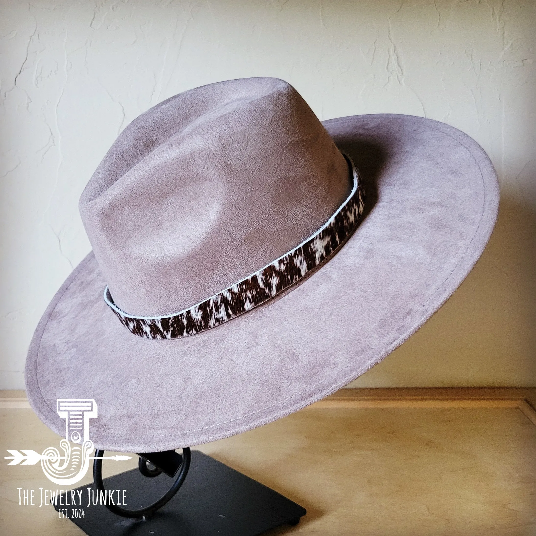 Spotted Hide Western Leather Band w/ Choice of Boho Hat 985k