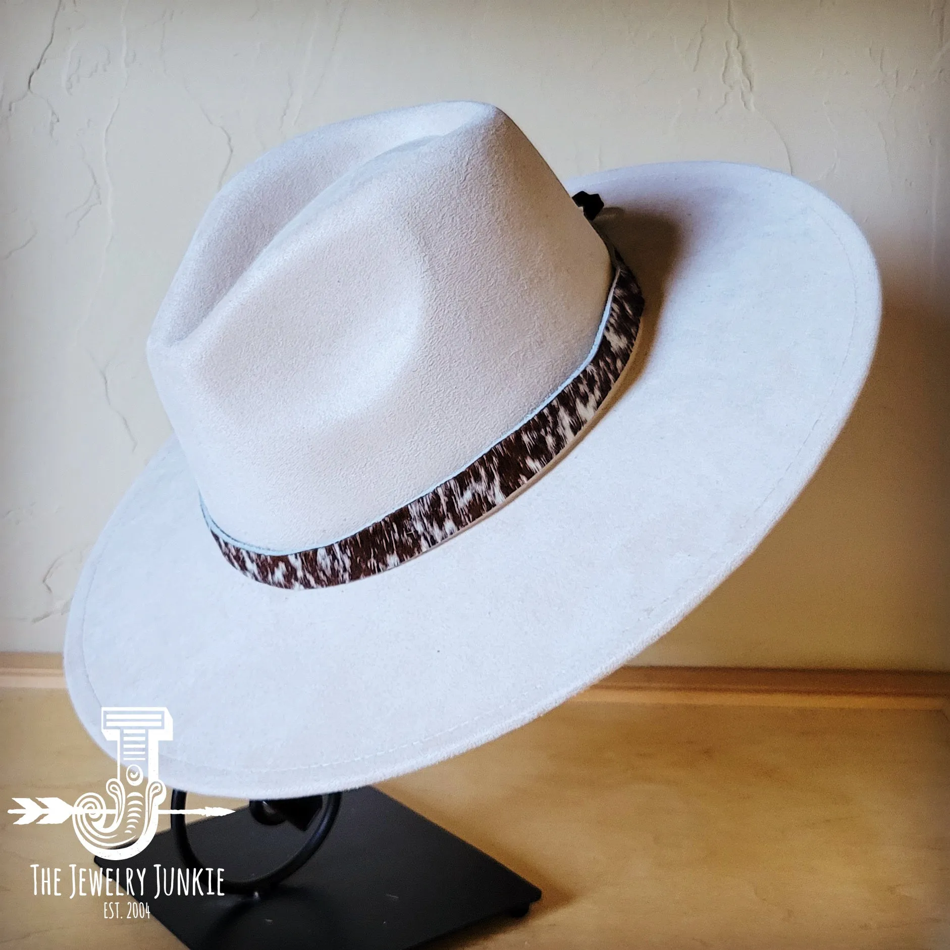 Spotted Hide Western Leather Band w/ Choice of Boho Hat 985k