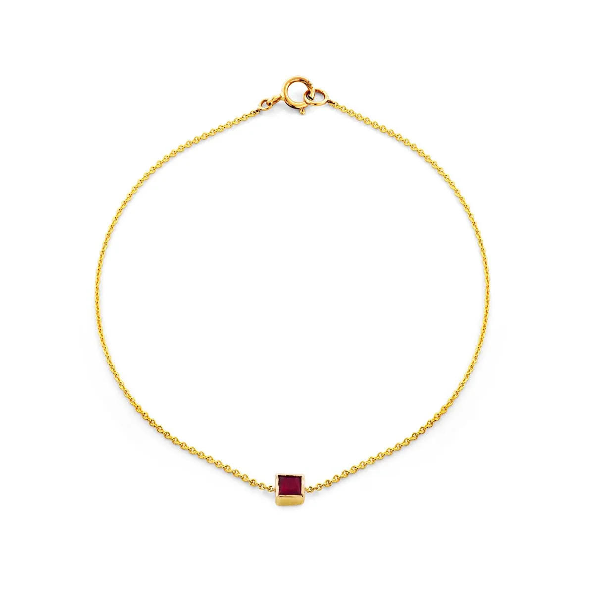 Square Cut Ruby & Gold Bracelet