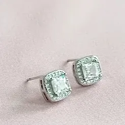 Square CZ Stud Earrings Sera