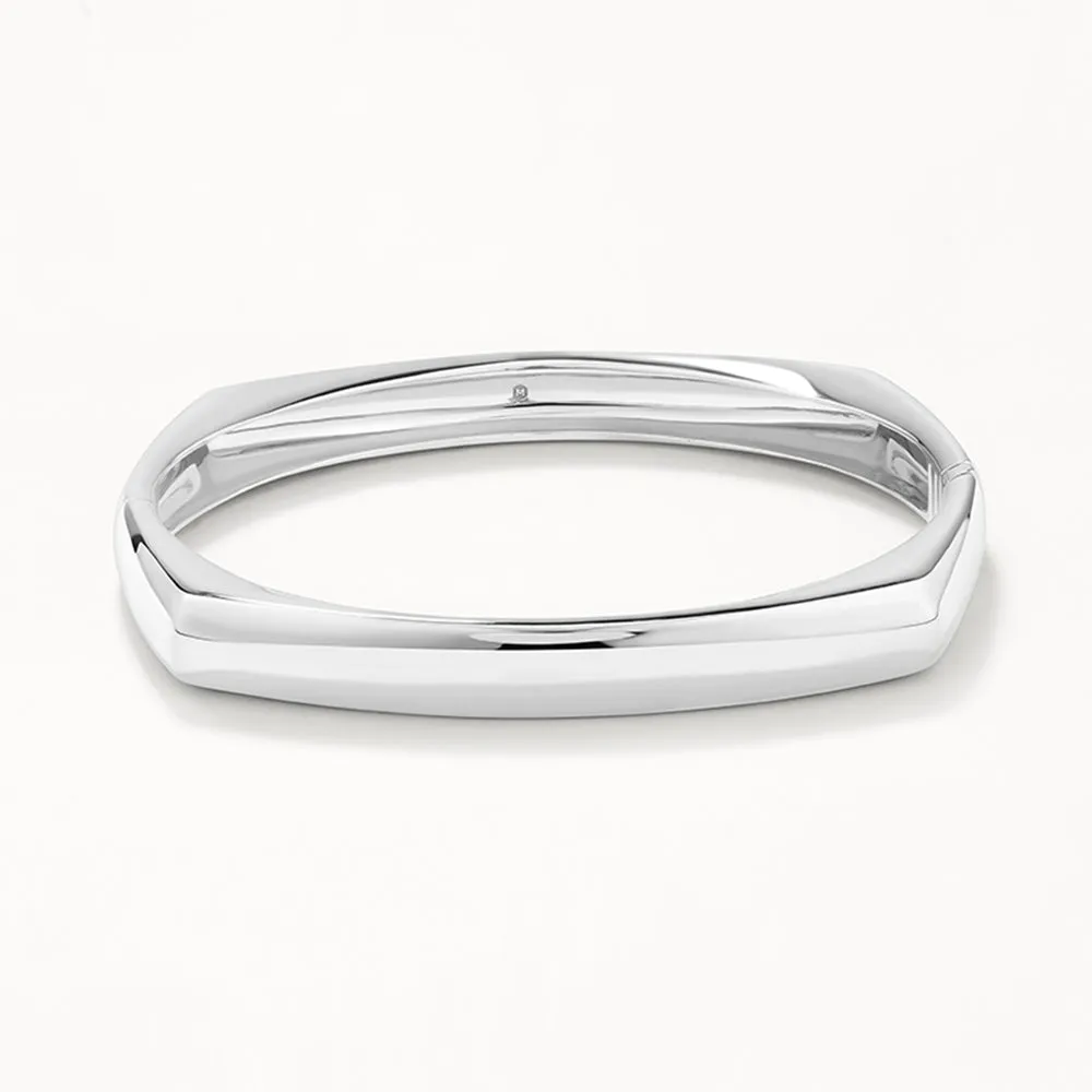 Square Edge Bangle in Silver