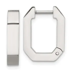 Stainless Steel Squared Edges 4mm Hinged Hoop Earrings