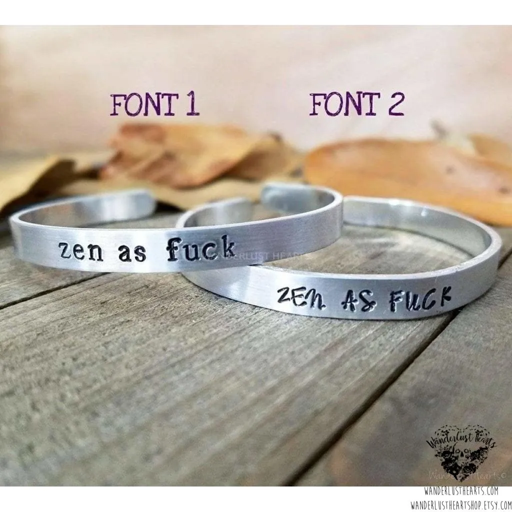 Stamped Quote cuff bracelet choice