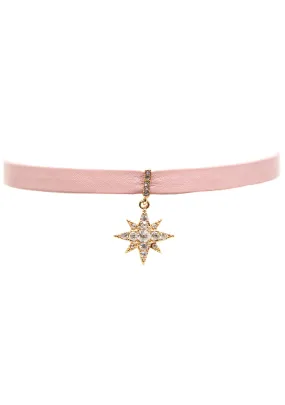 Stardust Crystal Choker in Pink/Gold