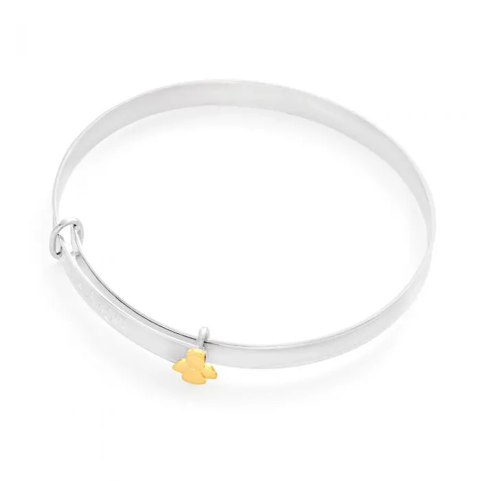 Sterling Silver Gold Plated Little Angel Expandable Baby Bangle