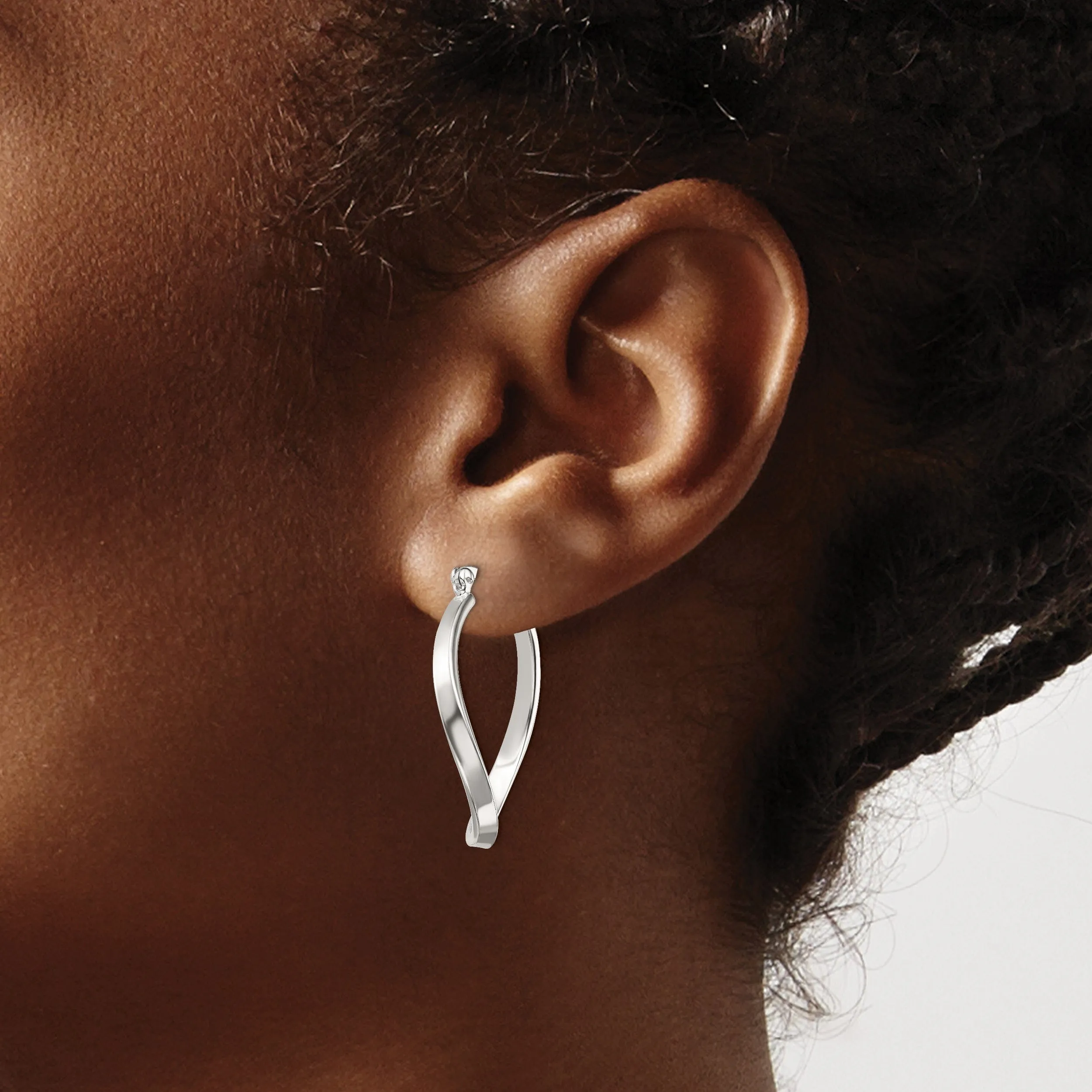 Sterling Silver Oval Hoop Earrings