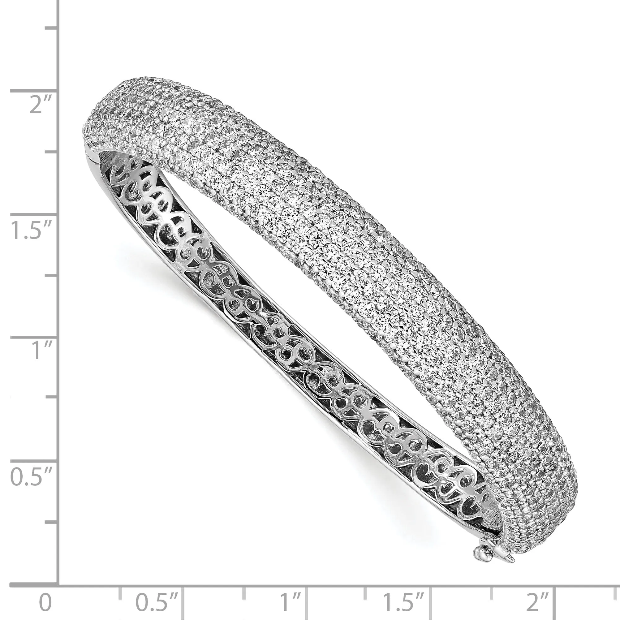 Sterling Silver Pave 384 Stone CZ Bangle