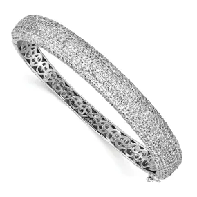 Sterling Silver Pave 384 Stone CZ Bangle