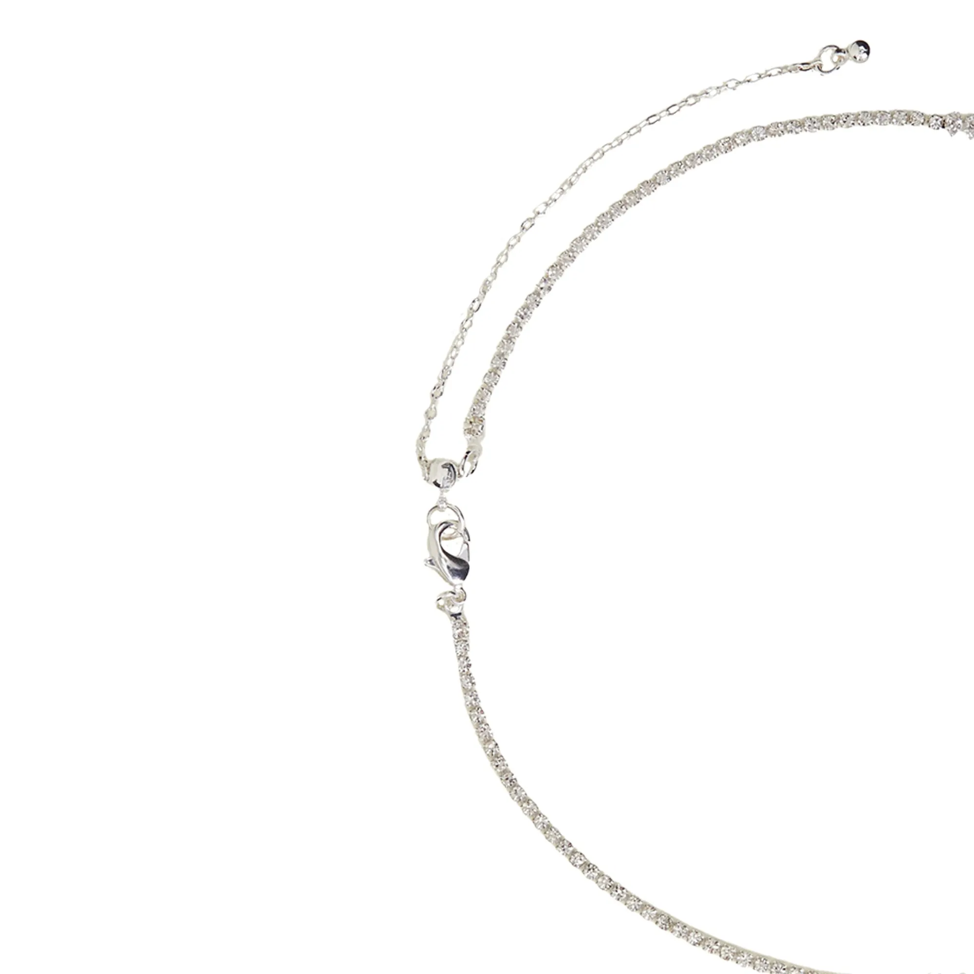 Sterling Silver-Plated Marquise Choker Necklace