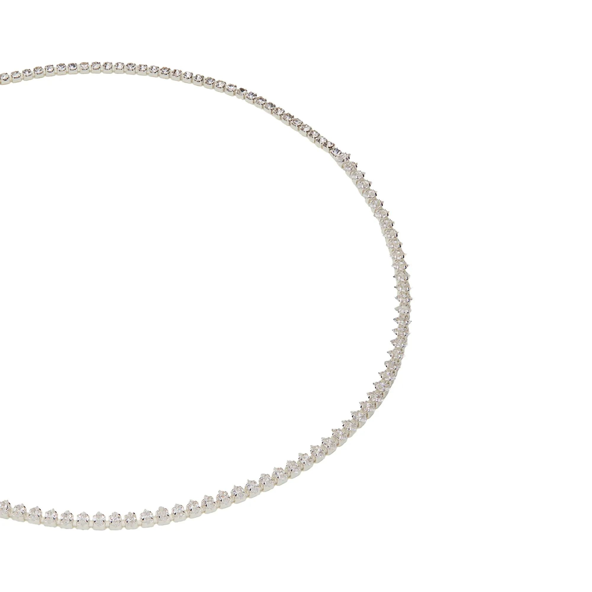 Sterling Silver-Plated Marquise Choker Necklace