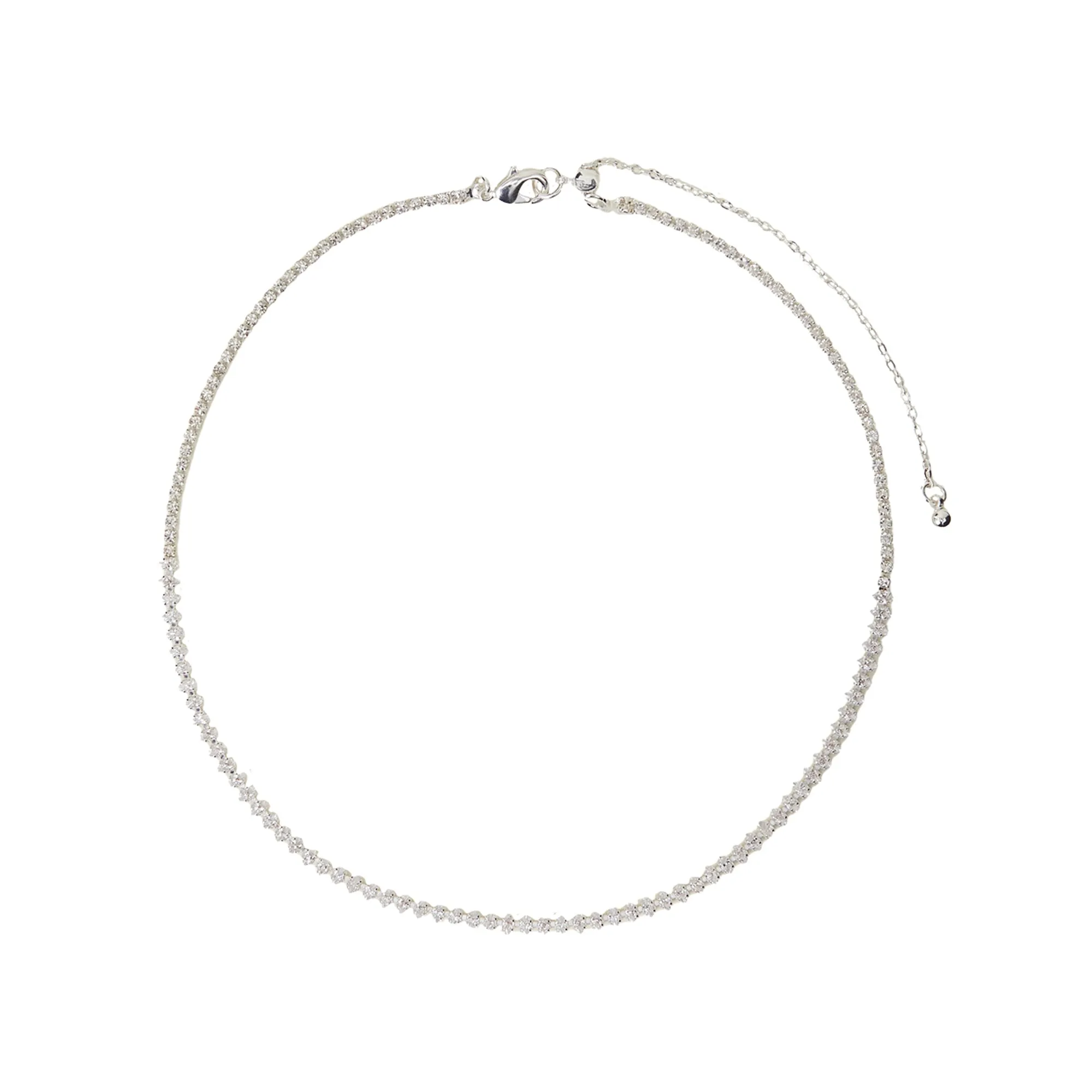 Sterling Silver-Plated Marquise Choker Necklace