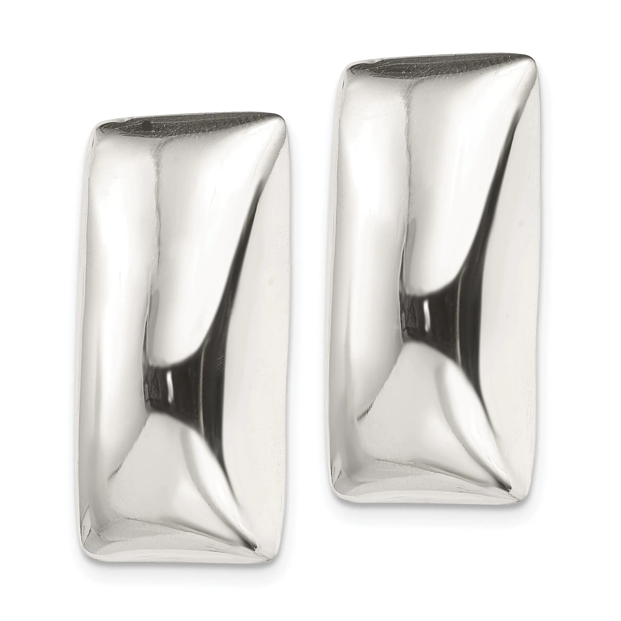 Sterling Silver Retangle Non-Pierced Earrings