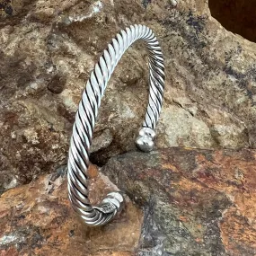 Sterling Silver Rope Twist Bracelet Cuff by Artie Yellowhorse