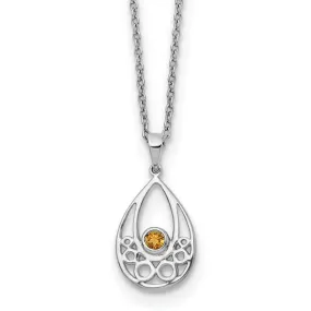 Sterling Silver White Ice Citrine Necklace