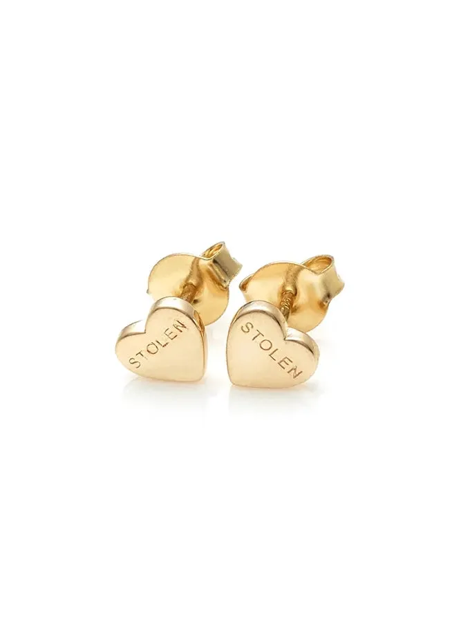 STOLEN GIRLFRIENDS CLUB STOLEN HEART EARRINGS GOLD PLATED JWL2031-18YGP