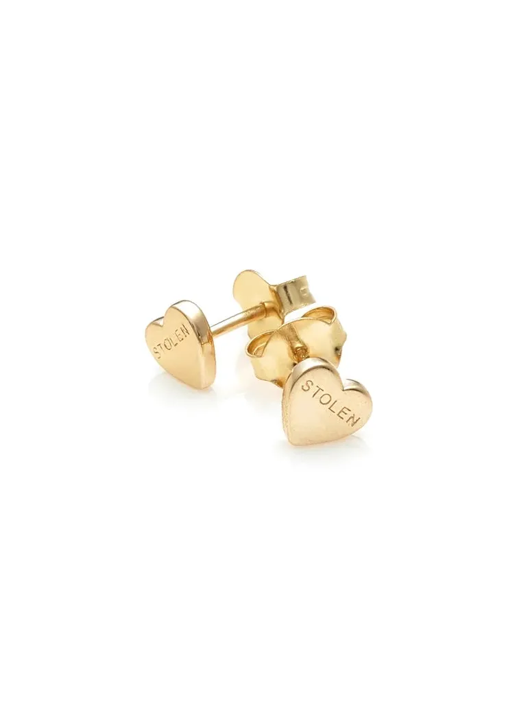 STOLEN GIRLFRIENDS CLUB STOLEN HEART EARRINGS GOLD PLATED JWL2031-18YGP