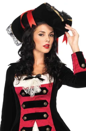 Swashbuckler Deluxe Black Velvet Pirate Wench Hat