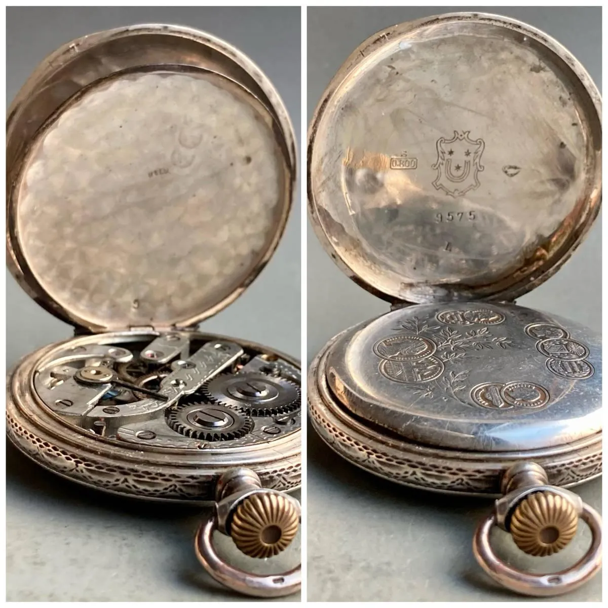 Taurus Pocket Watch Antique Manual 43mm Vintage Pocket Watch German Silver