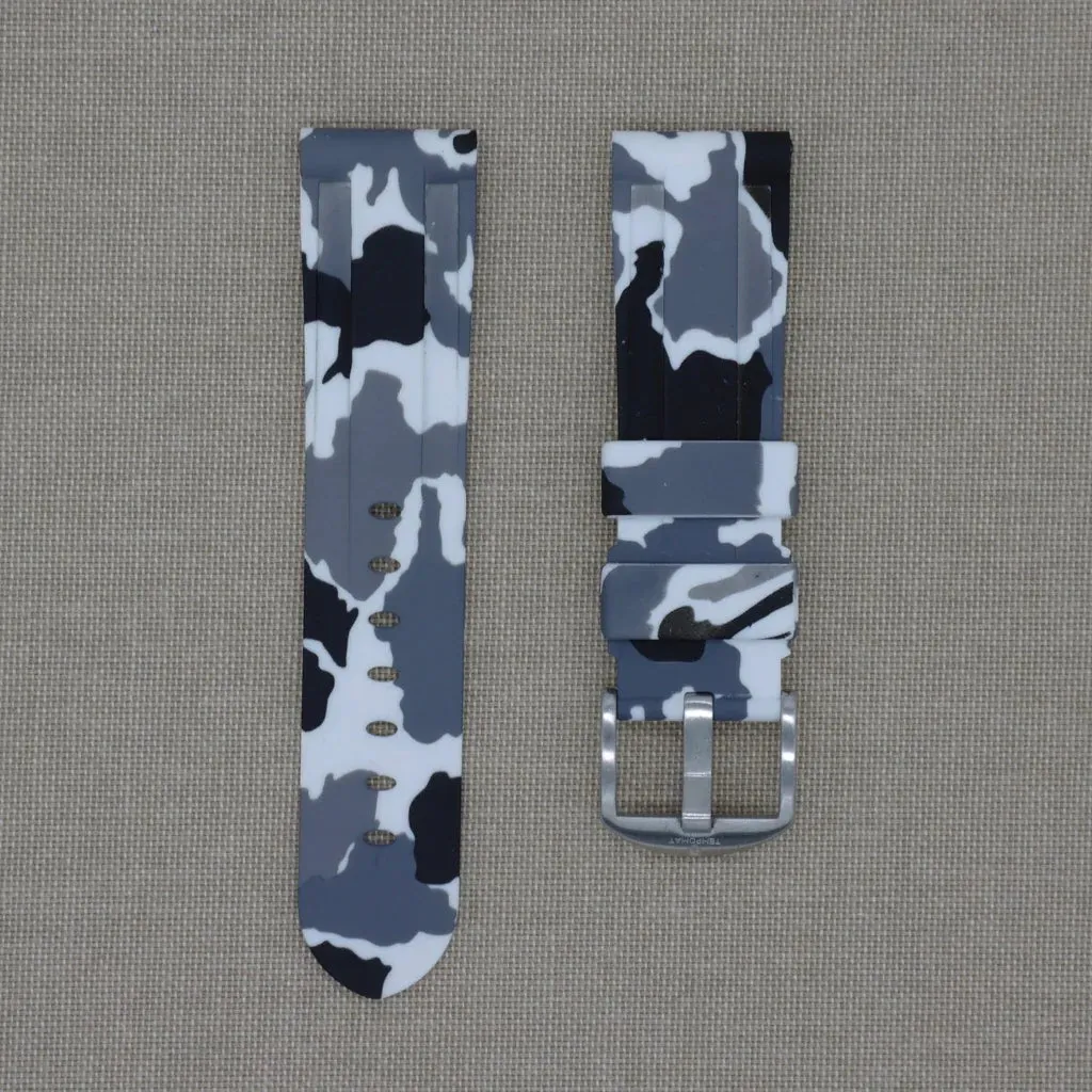 Tempomat- 24mm White Camo Rubber Strap