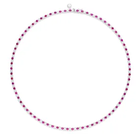 Tennis | Classic Diamond and Ruby Tennis Necklace