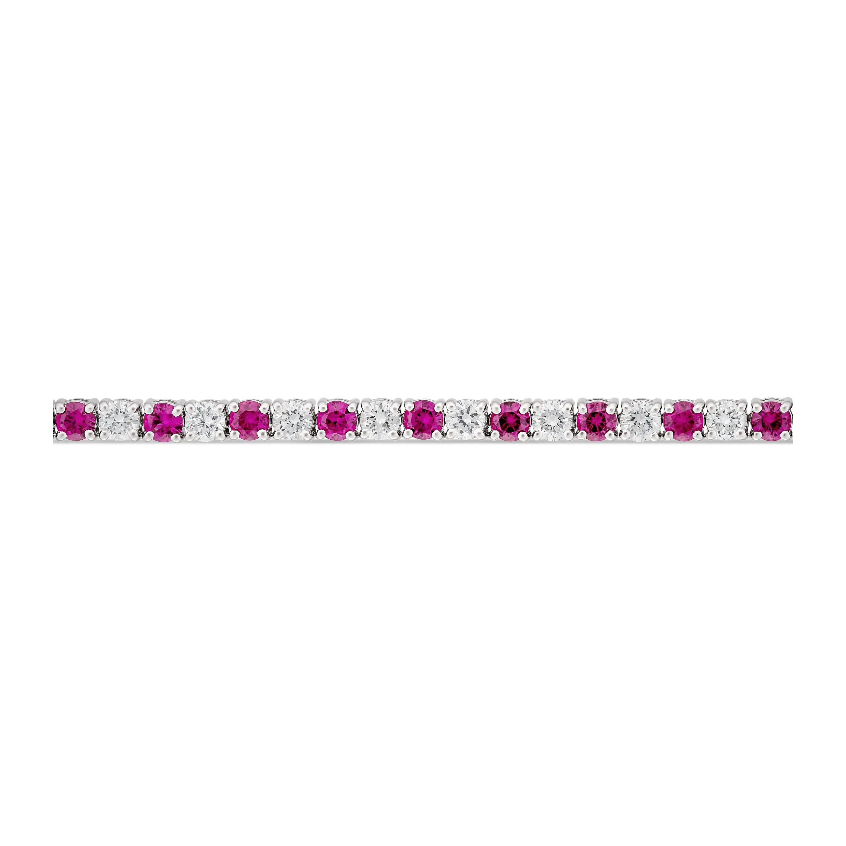 Tennis | Classic Diamond and Ruby Tennis Necklace