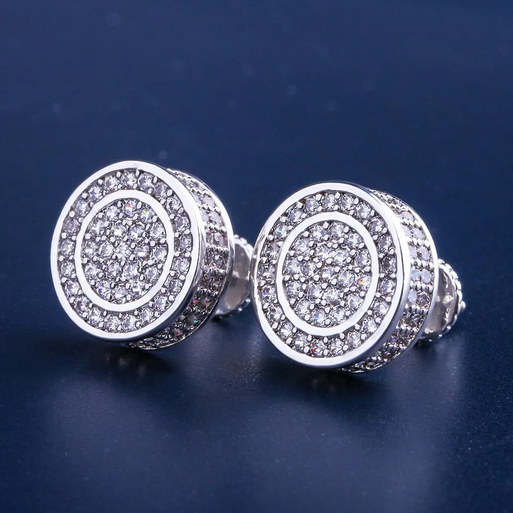 The Giant® - Iced Out 12mm Big Round Stud Earrings for Men