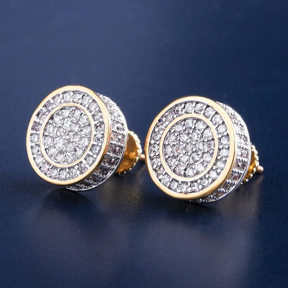 The Giant® - Iced Out 12mm Big Round Stud Earrings for Men