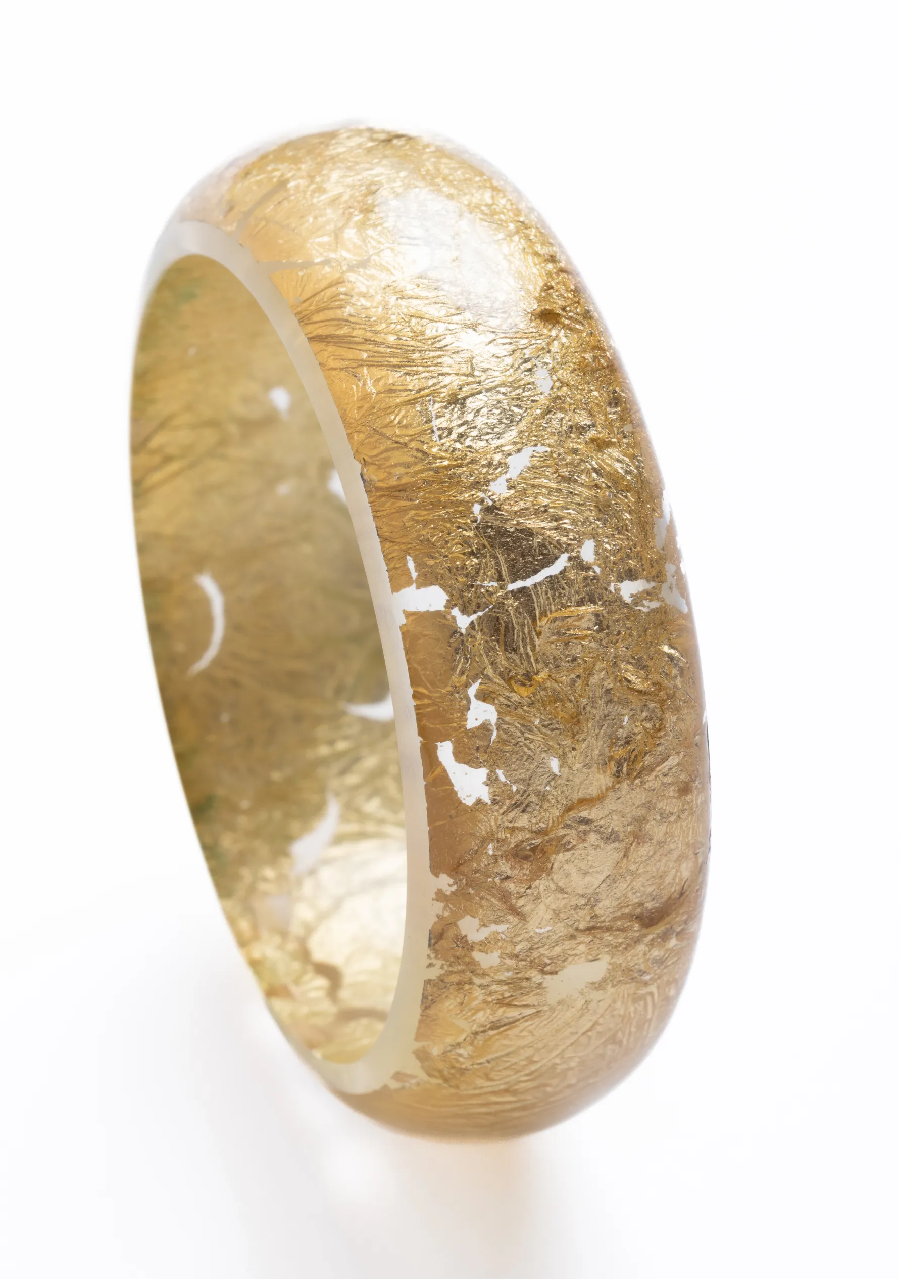 Thick Round Gold Resin Bangle