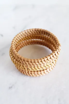 Thien Natural Handwoven Rattan Bangle Bracelet (3pcs)