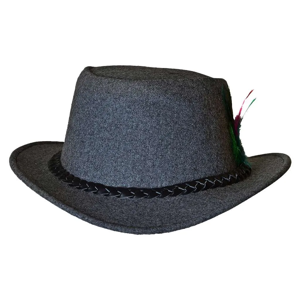 Traditional Bavarian Country Man Wool Hat Grey