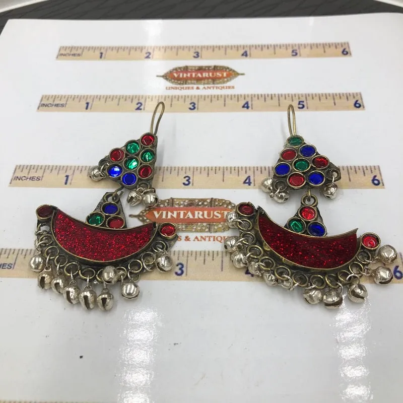 Tribal Antique Dangle Multicolor Earrings