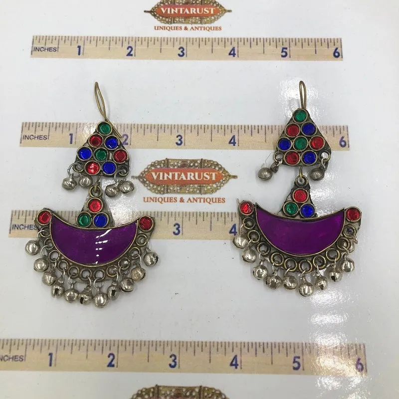 Tribal Antique Dangle Multicolor Earrings