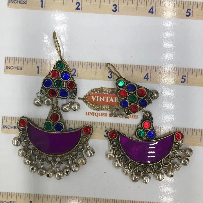 Tribal Antique Dangle Multicolor Earrings