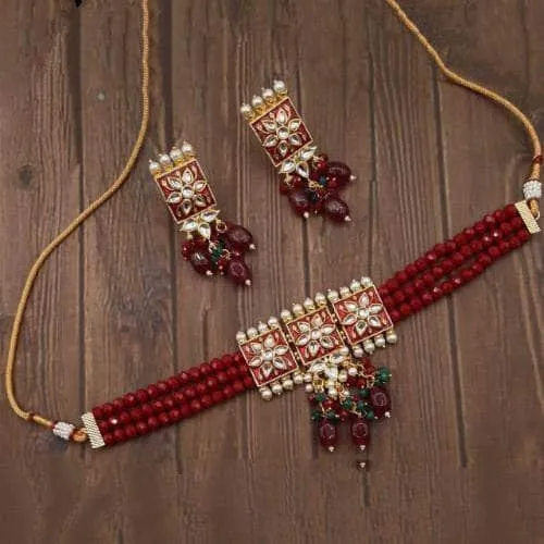 Triple Square Choker Necklace Set