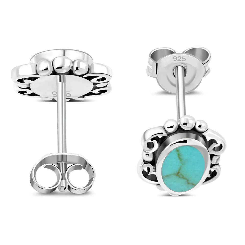 Turquoise Sterling Silver Stud Earrings