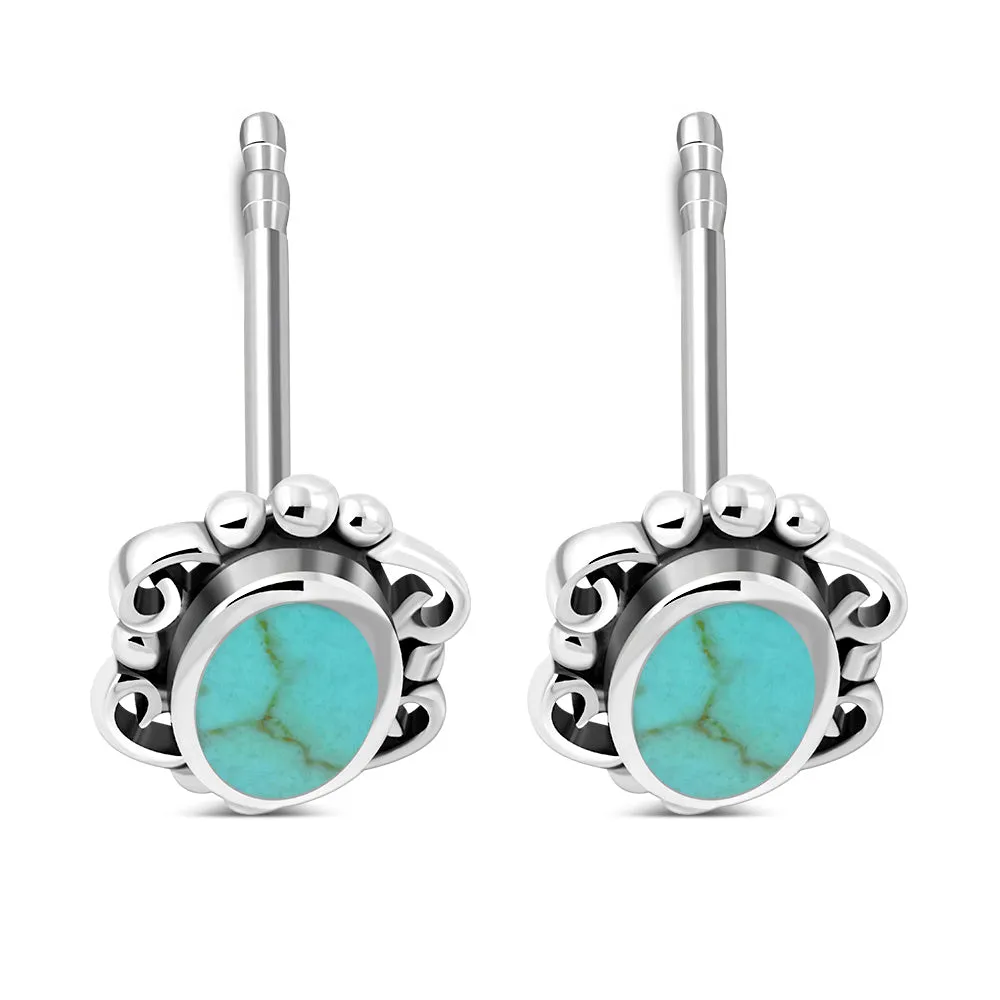 Turquoise Sterling Silver Stud Earrings