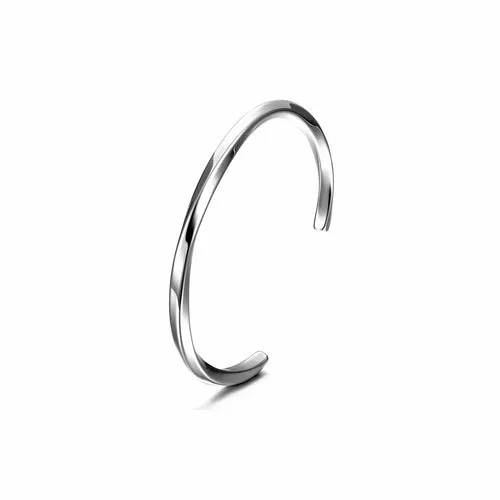 Twisted Line Open Cuff (Black/Silver)