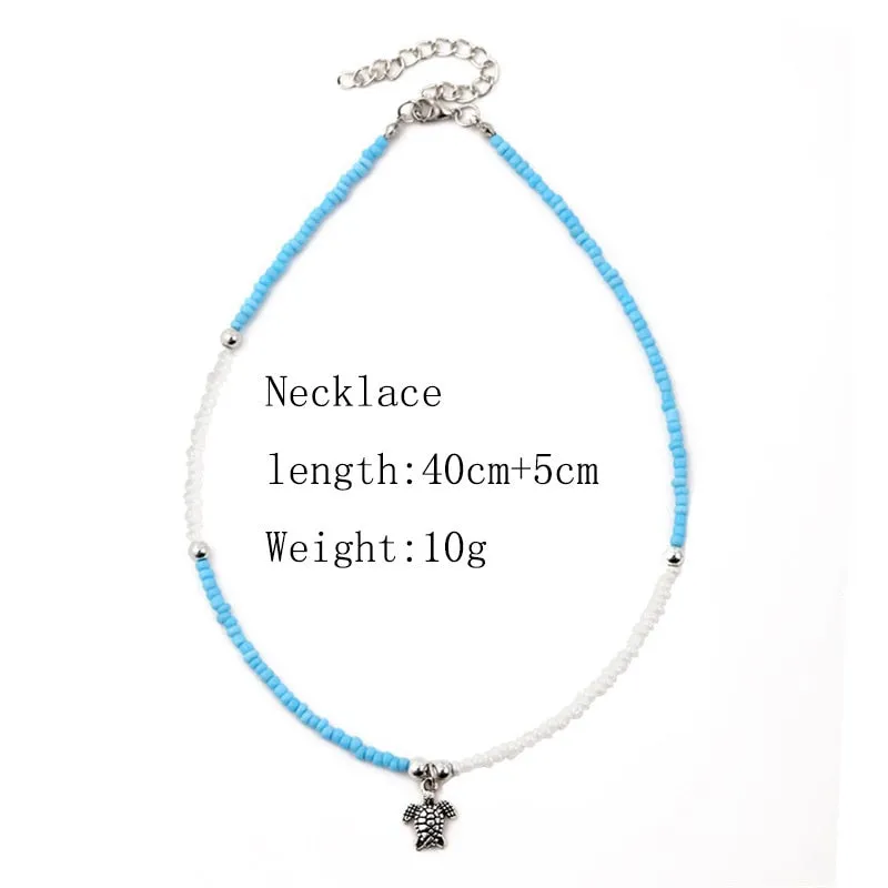 VenusFox Colorful Africa Beads Necklace for Women Short Collar Necklace Choker Women's Neck Chains Bohemian Summer Jewelry Gifts