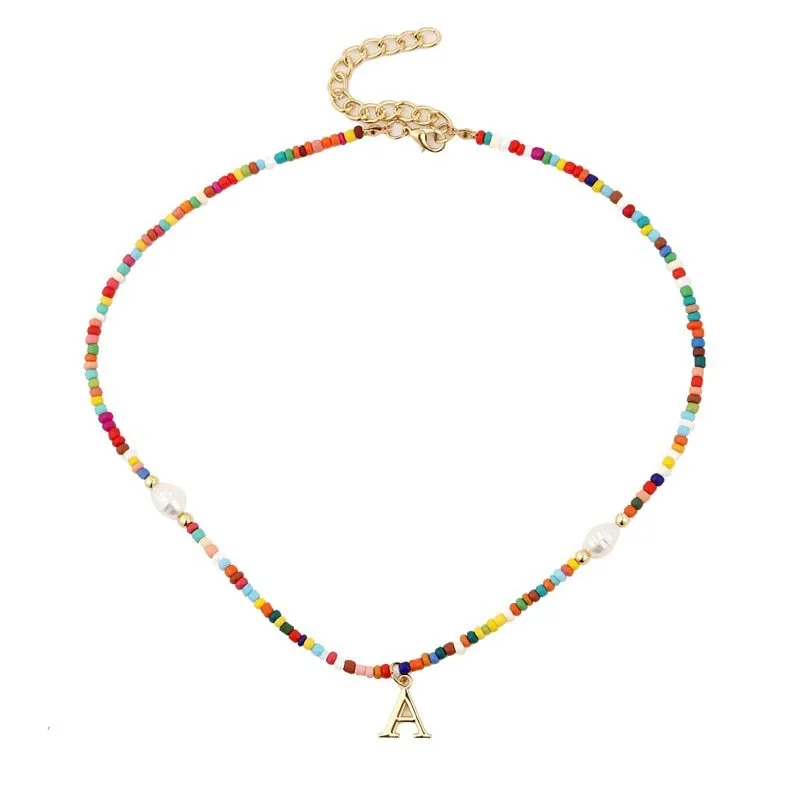 VenusFox Colorful Africa Beads Necklace for Women Short Collar Necklace Choker Women's Neck Chains Bohemian Summer Jewelry Gifts