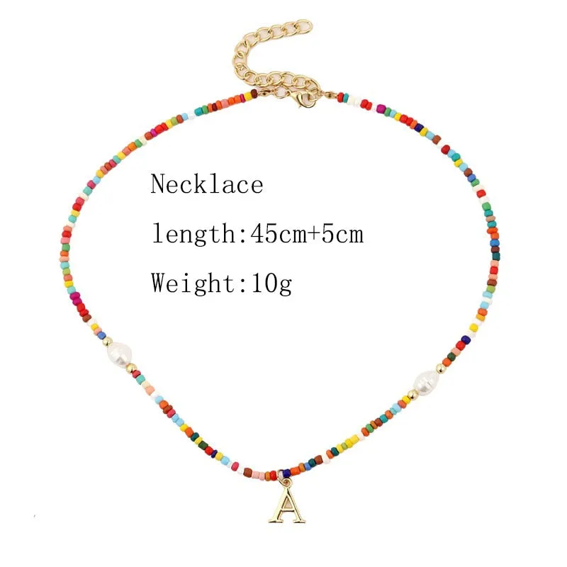 VenusFox Colorful Africa Beads Necklace for Women Short Collar Necklace Choker Women's Neck Chains Bohemian Summer Jewelry Gifts