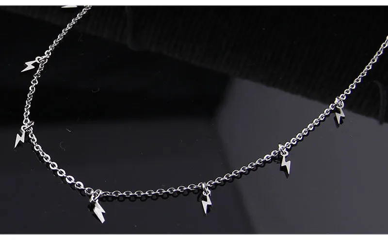 VenusFox New stainless steel Women pendants Necklaces Jewelry Cross Lightning hexagram Choker Necklace Chain gold Girls Kpop Collares