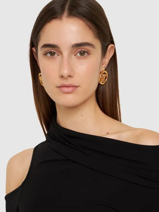 Versace   Logo stud earrings 