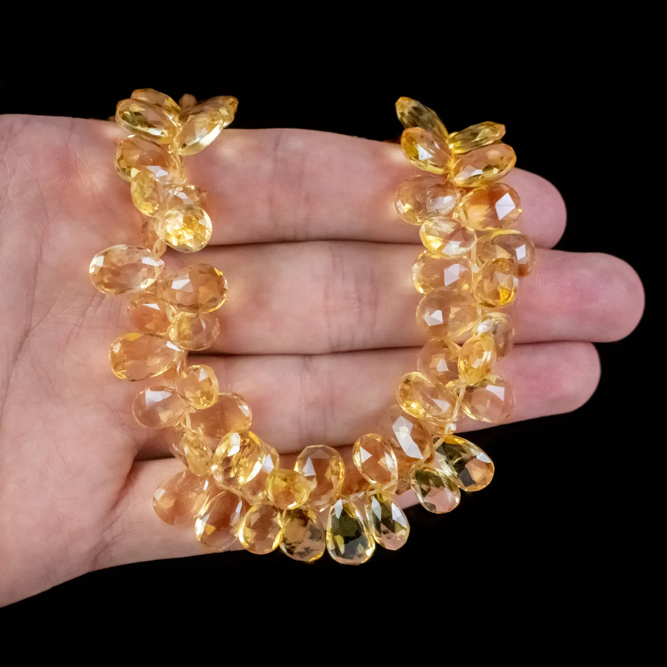 Vintage Citrine Cluster Necklace Silver clasp