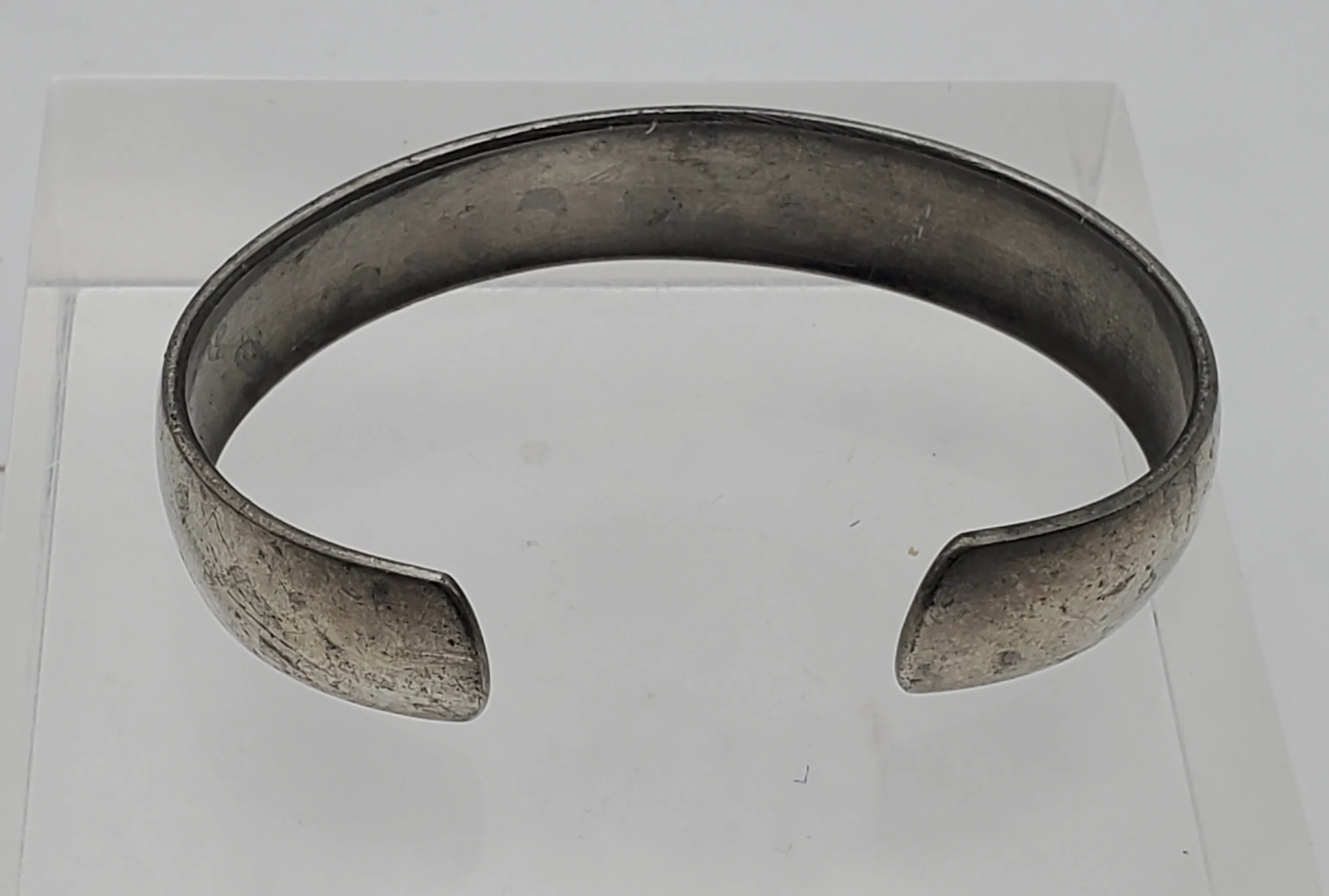 Vintage Raymond Pewter Monogrammed Cuff Bracelet "Phyllis"