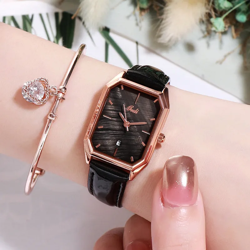 Watch Trendy Simple Casual Belt Calendar Women's Quartz Waterproof Watch