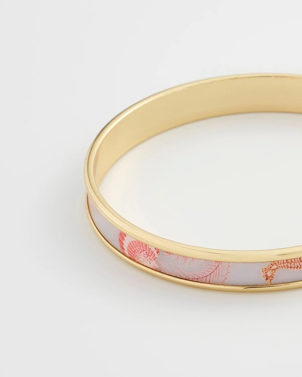 Whispering Sands Printed Gold Plated Bangle -Blue