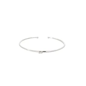 White Modern Electrum Diamond Cuff Bracelet