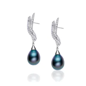 Wisp Black Pearl Drop Earrings