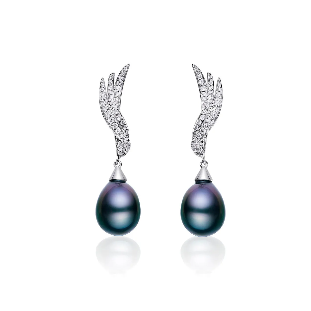 Wisp Black Pearl Drop Earrings